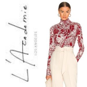 L'ACADEMIE LOS ANGELES NWT Darcia Top in Red Ceramic